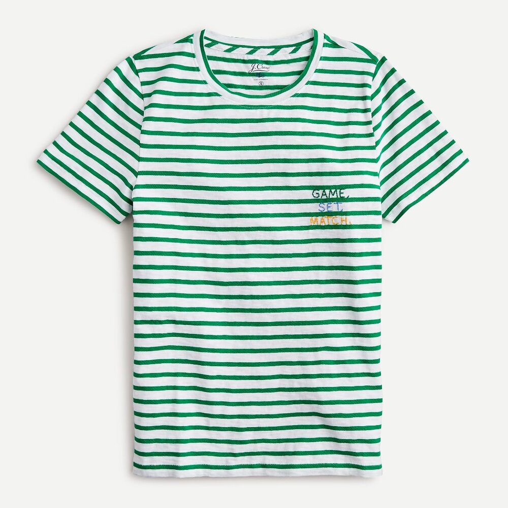 J Crew Embroidered Tennis T-shirt
